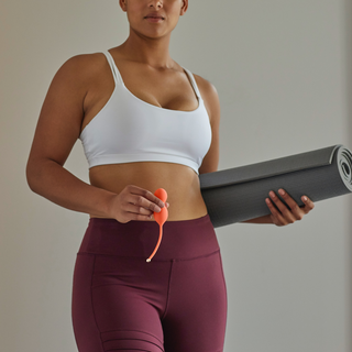 Woman about to do kegel exercise
