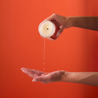 peach and cream melt massage candle