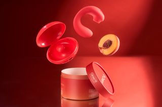 peach and cream dual stimulation vibrator - glow