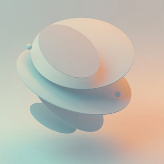soft pastel shapes stacked in light