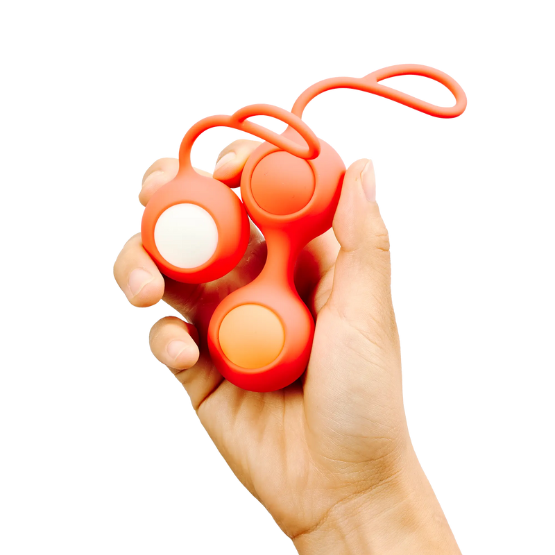 peach & cream tone progressive kegel ball set - seven weighted levels from 30g to 90g