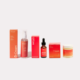 peach & cream date night bundle - massage candle, honey lubricant and serum arousal tonic