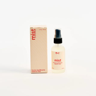 Bottle and box of Peach and Cream 'mist' product on a white background