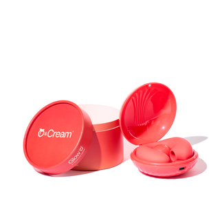 peach and cream dual stimulation vibrator - glow