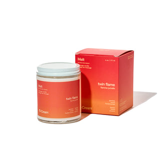 peach and cream melt massage candle twin flame